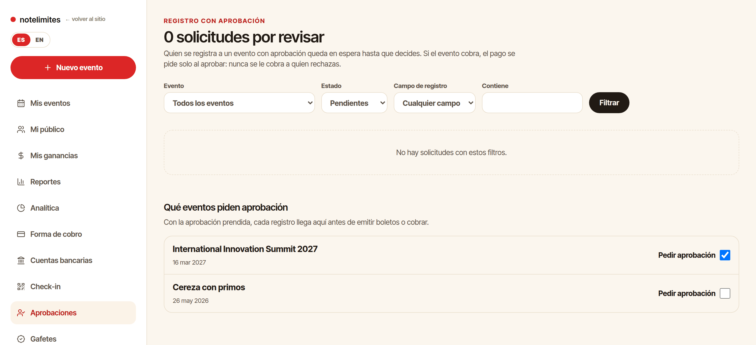 Aprobar registros