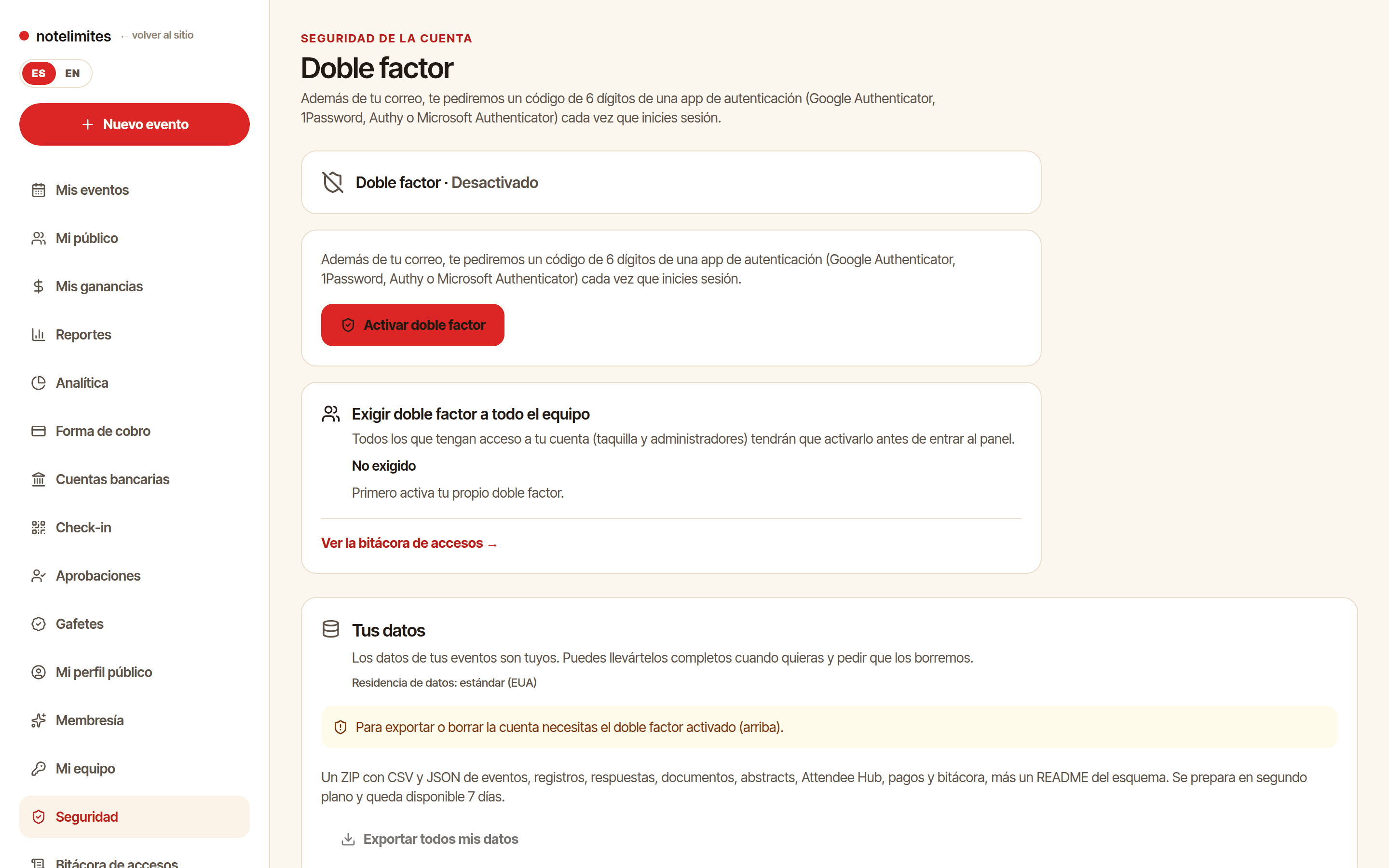 Doble factor (2FA)