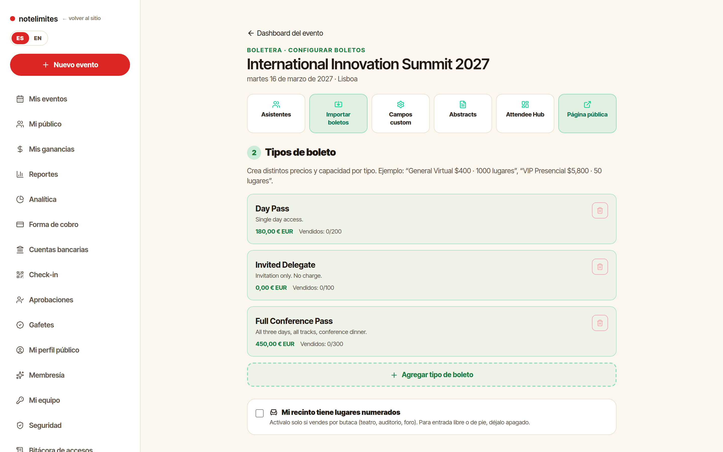 Registro: tipos de boleto y campos