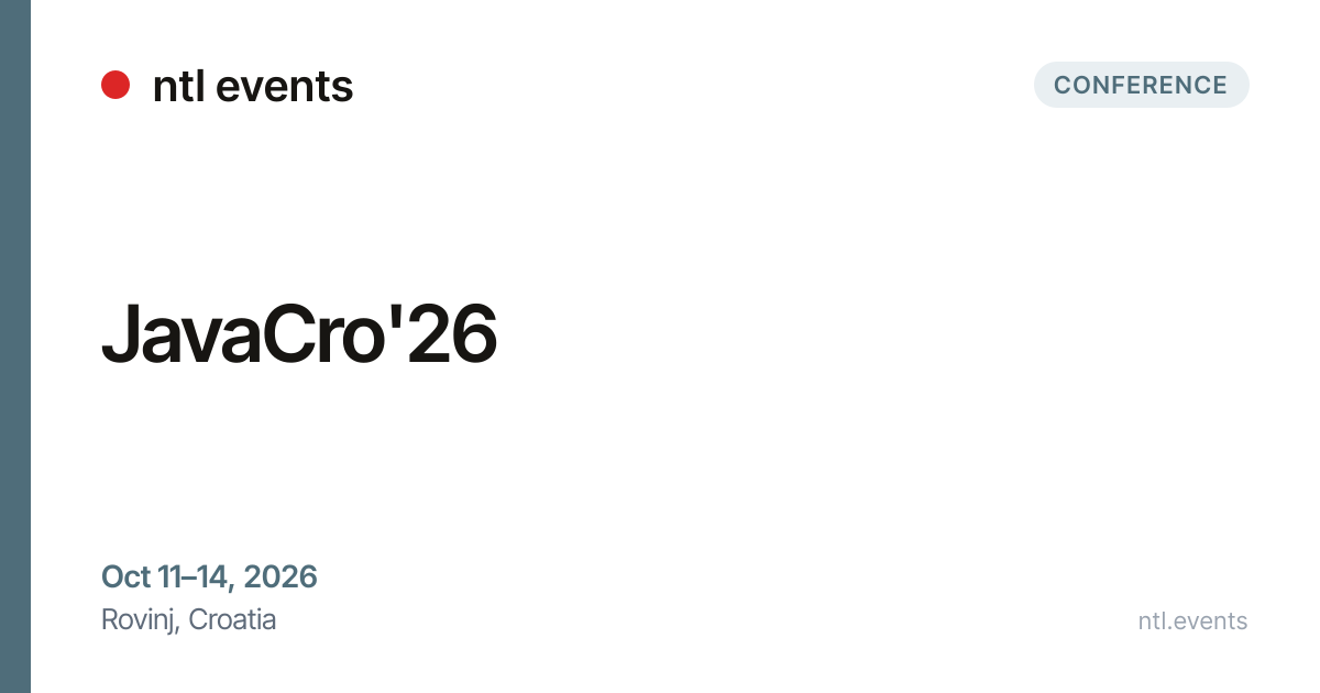 JavaCro'26 | NTL Events